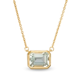 Vera Wang Love Collection Sideways Prasiolite Wedding Party Gifts Necklace in 14K Gold Vermeil