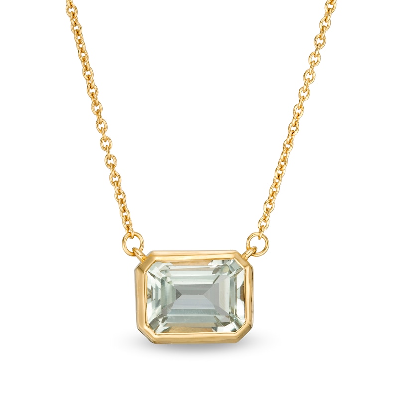 Vera Wang Love Collection Sideways Prasiolite Wedding Party Gifts Necklace in 14K Gold Vermeil|Peoples Jewellers