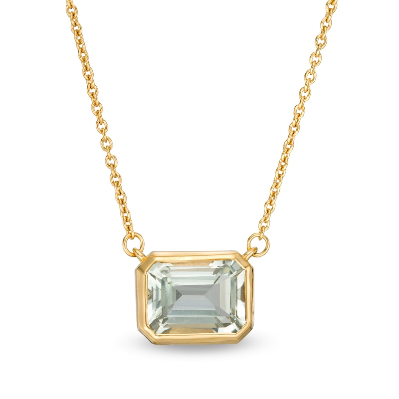 Main Image 1 of Vera Wang Love Collection Sideways Prasiolite Wedding Party Gifts Necklace in 14K Gold Vermeil