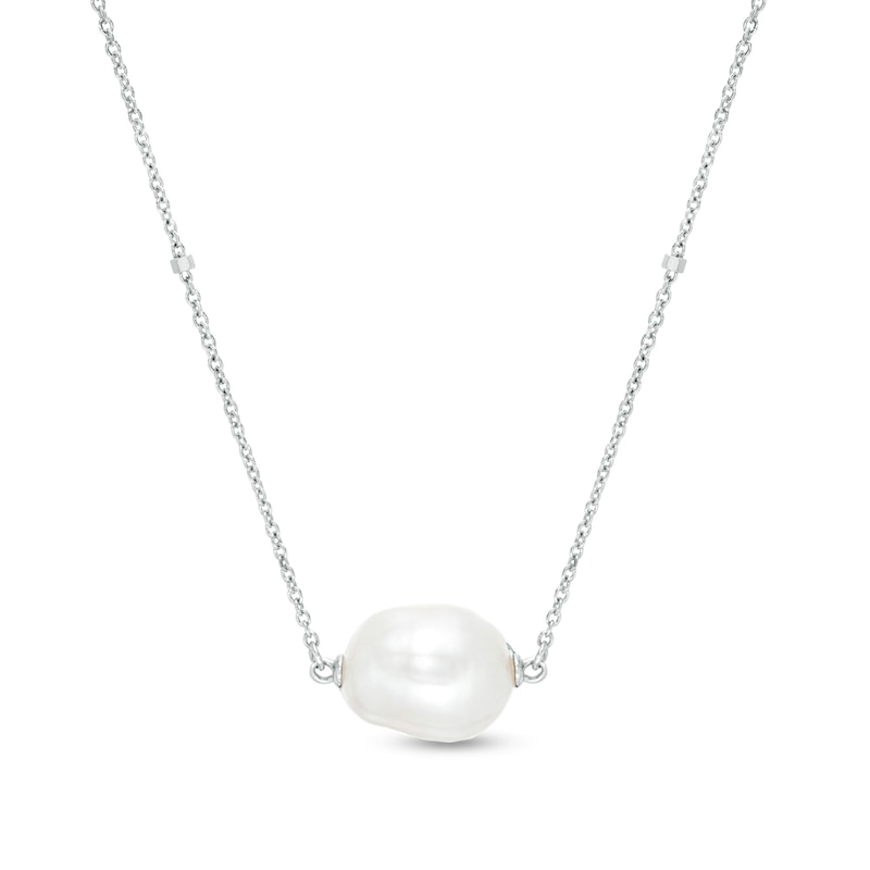 Vera Wang Love Collection Wedding Party Gifts Baroque Pink Pearl and Beaded Station Necklace in Sterling Silver|Peoples Jewellers