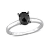 Thumbnail Image 1 of 0.95 CT. Oval Black Diamond Solitaire Ring in 10K White Gold
