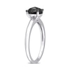 Thumbnail Image 2 of 0.95 CT. Oval Black Diamond Solitaire Ring in 10K White Gold
