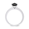 Thumbnail Image 4 of 0.95 CT. Oval Black Diamond Solitaire Ring in 10K White Gold