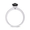 Thumbnail Image 4 of 0.95 CT. Oval Black Diamond Solitaire Ring in 10K White Gold