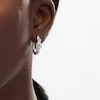 Thumbnail Image 2 of 0.18 CT. T.W. Diamond Twist Hoop Earrings in Sterling Silver
