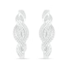 Thumbnail Image 3 of 0.18 CT. T.W. Diamond Twist Hoop Earrings in Sterling Silver