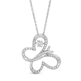 Unstoppable Love™ Diamond Accent Tilted Butterfly Pendant in Sterling Silver