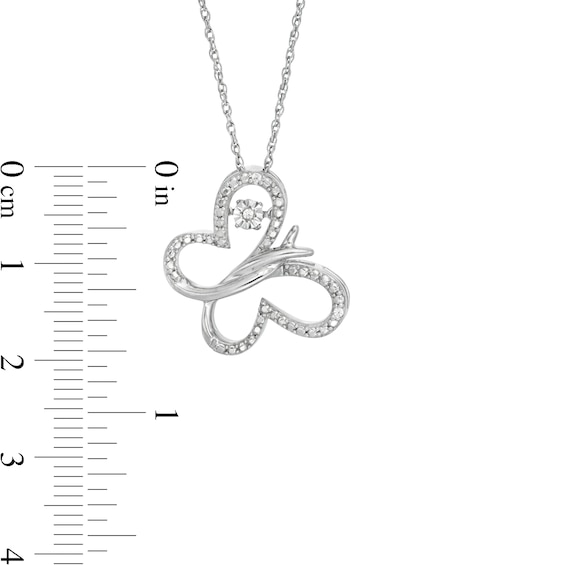 Unstoppable Love™ Diamond Accent Tilted Butterfly Pendant in Sterling Silver