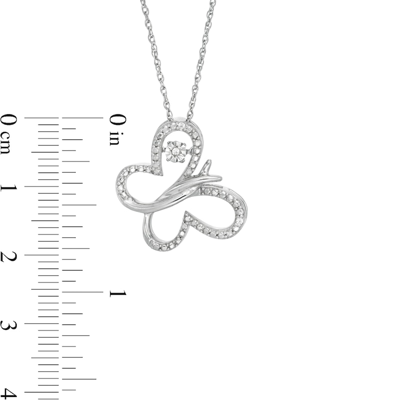 Unstoppable Love™ Diamond Accent Tilted Butterfly Pendant in Sterling Silver