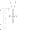 Thumbnail Image 2 of 0.04 CT. T.W. Diamond Leaf-Ends Cross Pendant in Sterling Silver