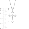 Thumbnail Image 3 of 0.04 CT. T.W. Diamond Leaf-Ends Cross Pendant in Sterling Silver