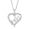 Thumbnail Image 0 of 0.07 CT. T.W. Diamond "MOM" Heart Pendant in Sterling Silver