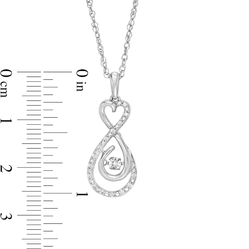 Unstoppable Love™ 0.07 CT. T.W. Diamond Heart-Top Infinity Pendant in Sterling Silver
