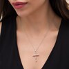 Thumbnail Image 2 of 0.09 CT. T.W. Diamond Art Deco Cross Pendant in Sterling Silver