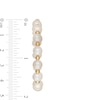6.0-6.5mm Freshwater Cultured Pearl and Bead Alternating Hoop Earrings in 10K Gold