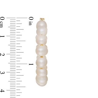 6.0-6.5mm Freshwater Cultured Pearl Hoop Earrings with a 10K Gold Back