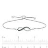 0.18 CT. T.W. Enhanced Black and White Diamond Infinity Bolo Bracelet in Sterling Silver - 9.5"