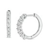 Thumbnail Image 1 of 0.15 CT. T.W. Diamond Hoop Earrings in Sterling Silver