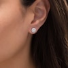 Thumbnail Image 2 of 0.23 CT. T.W. Multi-Diamond Frame Stud Earrings in Sterling Silver