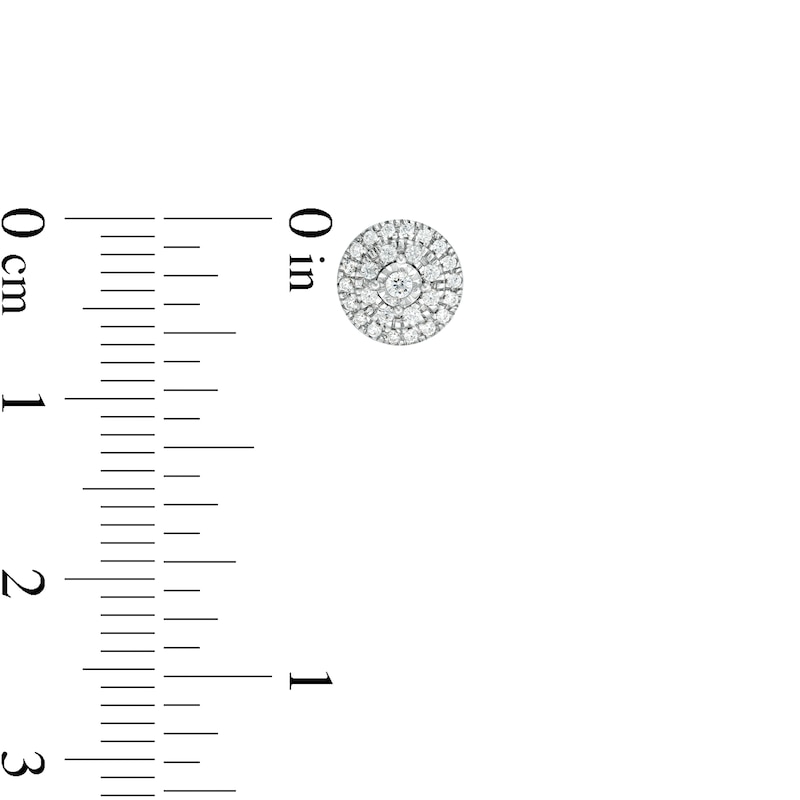 0.23 CT. T.W. Multi-Diamond Frame Stud Earrings in Sterling Silver