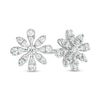 Thumbnail Image 1 of 0.23 CT. T.W. Diamond Flower Stud Earrings in Sterling Silver