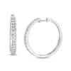 Thumbnail Image 1 of 0.23 CT. T.W. Diamond Hoop Earrings in Sterling Silver