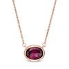 Thumbnail Image 0 of Vera Wang Love Collection Sideways Rhodolite Garnet Wedding Party Gifts Necklace in 14K Rose Gold Vermeil
