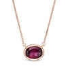 Thumbnail Image 1 of Vera Wang Love Collection Sideways Rhodolite Garnet Wedding Party Gifts Necklace in 14K Rose Gold Vermeil