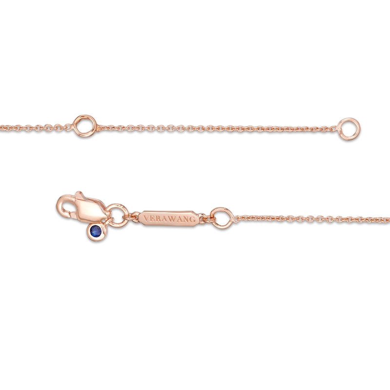 Vera Wang Love Collection Sideways Rhodolite Garnet Wedding Party Gifts Necklace in 14K Rose Gold Vermeil