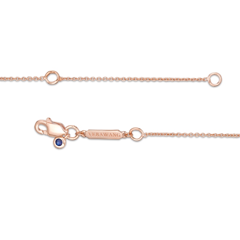 Main Image 3 of Vera Wang Love Collection Sideways Rhodolite Garnet Wedding Party Gifts Necklace in 14K Rose Gold Vermeil