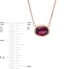 Thumbnail Image 3 of Vera Wang Love Collection Sideways Rhodolite Garnet Wedding Party Gifts Necklace in 14K Rose Gold Vermeil