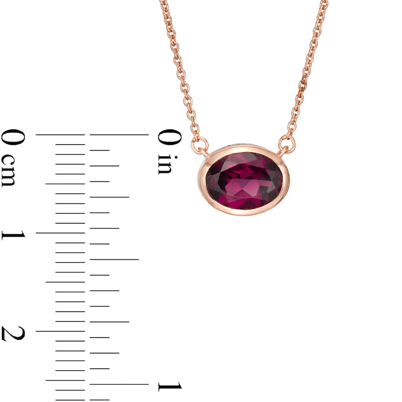Main Image 4 of Vera Wang Love Collection Sideways Rhodolite Garnet Wedding Party Gifts Necklace in 14K Rose Gold Vermeil