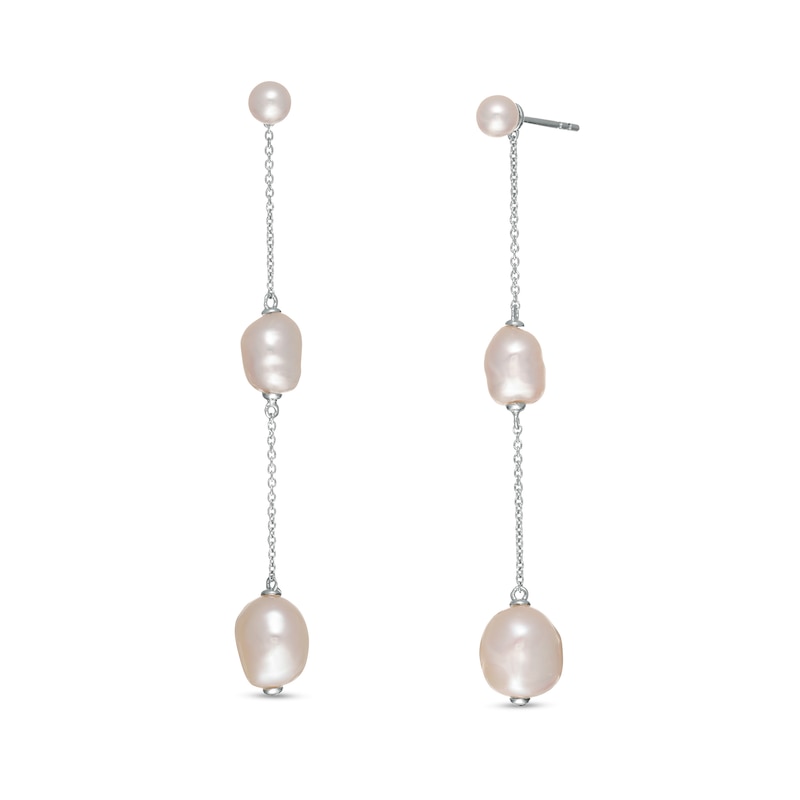 Main Image 1 of Vera Wang Love Collection Wedding Party Gifts Pearl Triple Drop Earrings in Sterling Silver