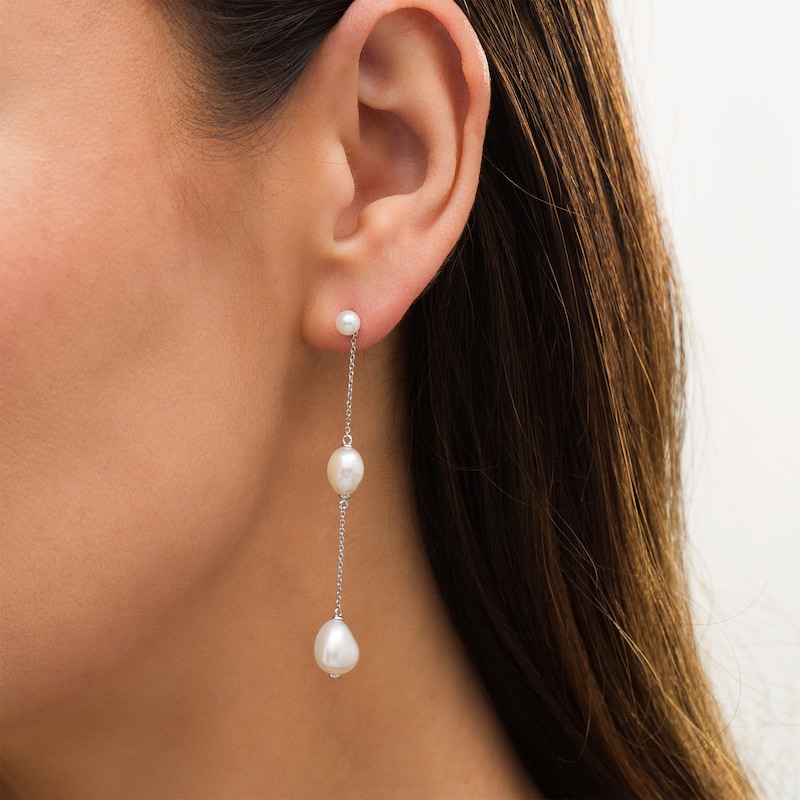 Main Image 2 of Vera Wang Love Collection Wedding Party Gifts Pearl Triple Drop Earrings in Sterling Silver
