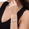 Thumbnail Image 2 of 0.18 CT. T.W Composite Diamond Flower Bolo Bracelet in Sterling Silver - 9.5&quot;