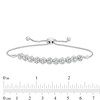 Thumbnail Image 3 of 0.18 CT. T.W Composite Diamond Flower Bolo Bracelet in Sterling Silver - 9.5&quot;