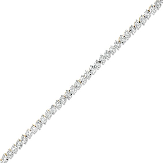 0.29 CT. T.W. Diamond Tennis Bracelet in Sterling Silver with 14K Gold Plate - 7.25"