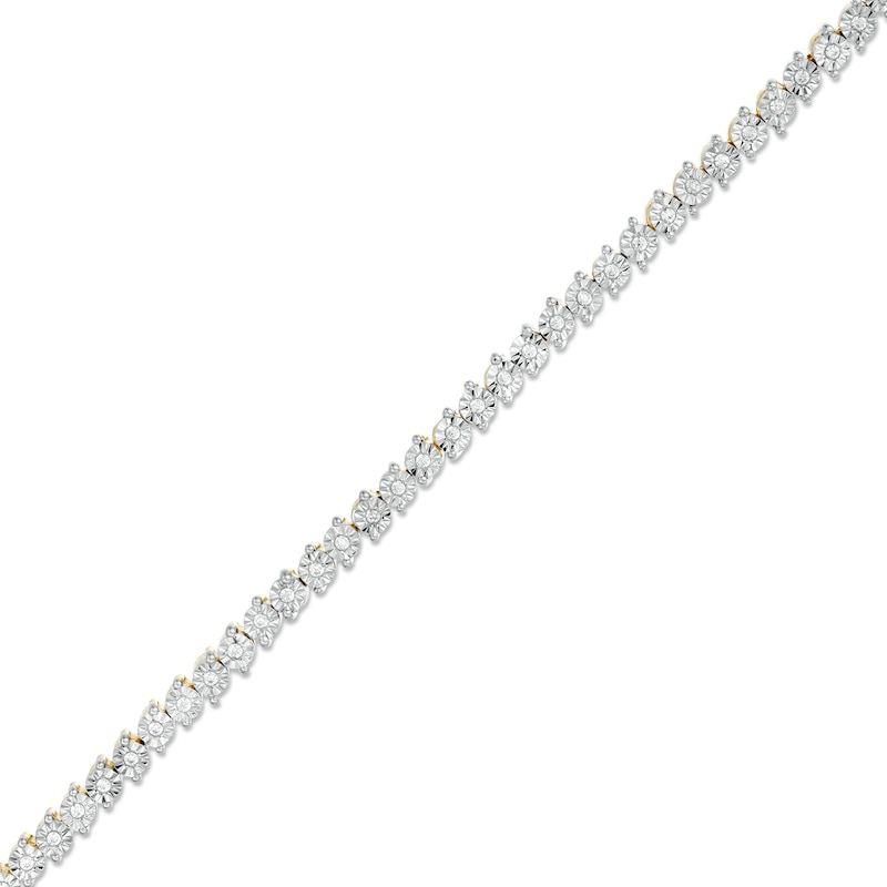 Main Image 1 of 0.29 CT. T.W. Diamond Tennis Bracelet in Sterling Silver with 14K Gold Plate - 7.25"