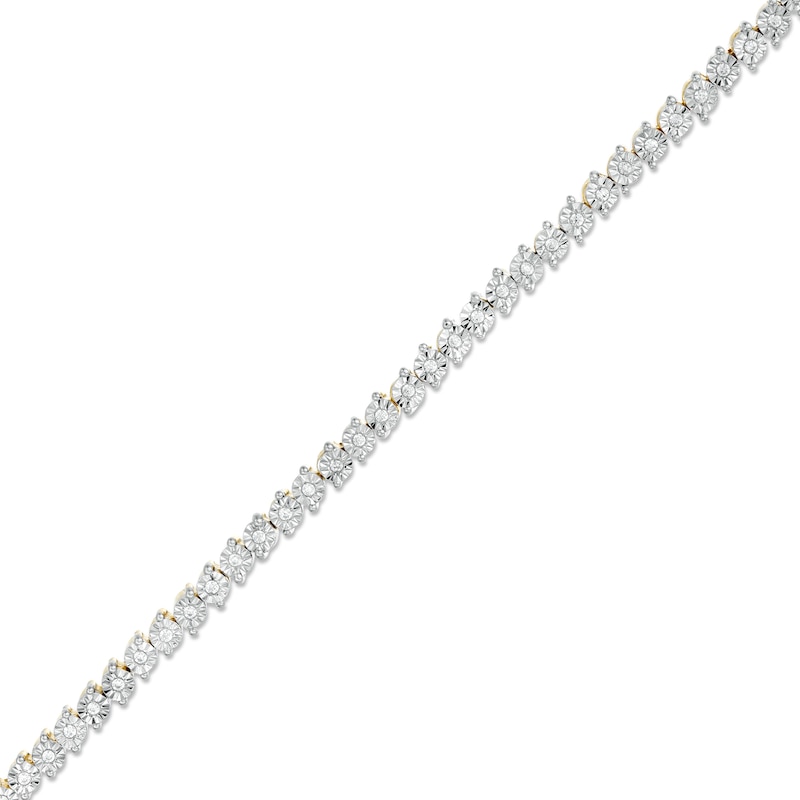 0.29 CT. T.W. Diamond Tennis Bracelet in Sterling Silver with 14K Gold Plate - 7.25"