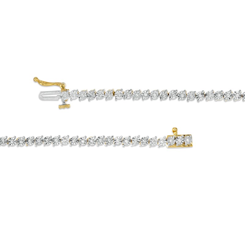Main Image 4 of 0.29 CT. T.W. Diamond Tennis Bracelet in Sterling Silver with 14K Gold Plate - 7.25"