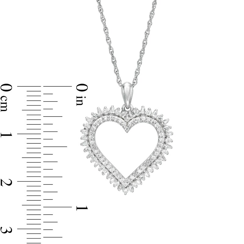0.45 CT. T.W. Diamond Shadow Heart Pendant in 10K White Gold|Peoples Jewellers