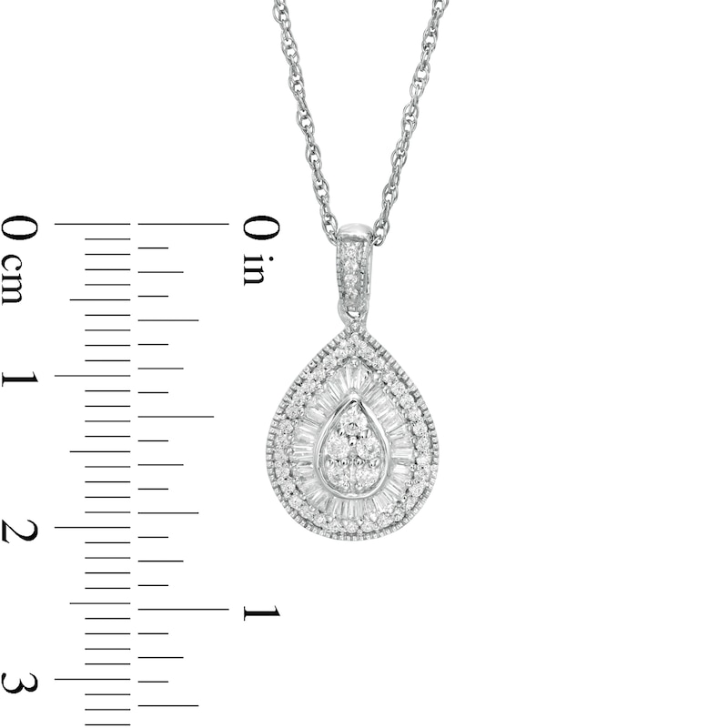 0.37 CT. T.W. Composite Diamond Teardrop Pendant in 10K White Gold