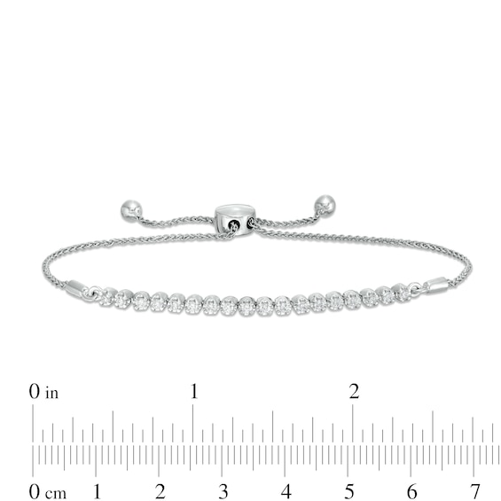 0.45 CT. T.W. Diamond Bolo Bracelet in Sterling Silver - 9.5"