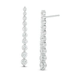 0.95 CT. T.W. Journey Diamond Drop Earrings in 10K White Gold