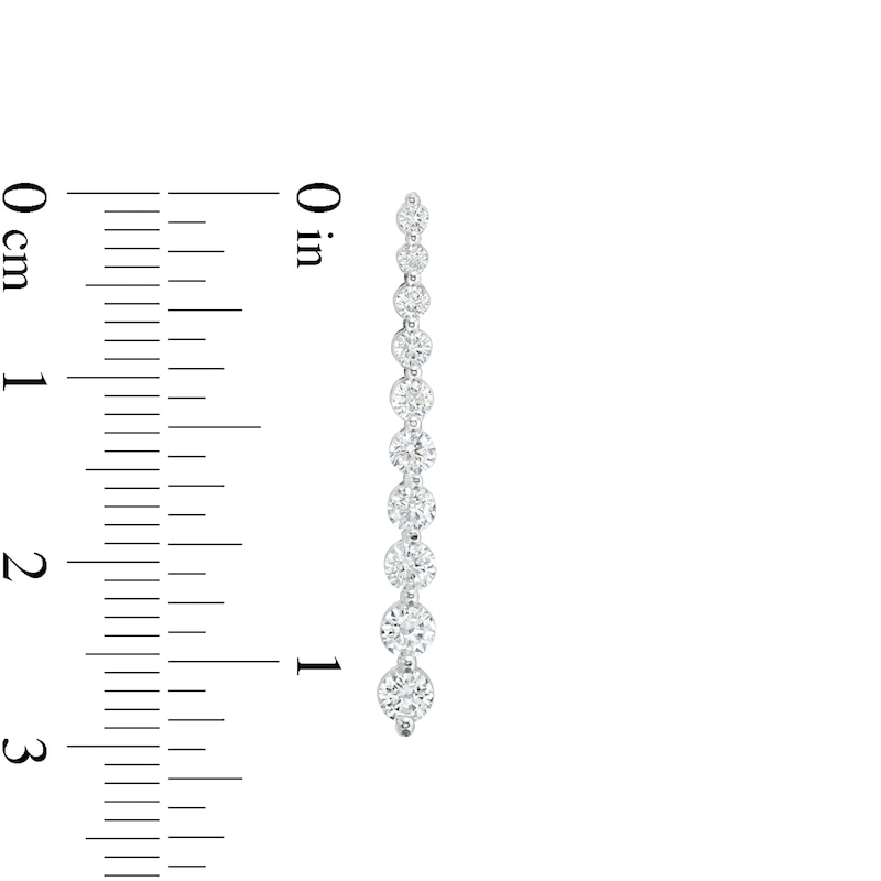 0.95 CT. T.W. Journey Diamond Drop Earrings in 10K White Gold