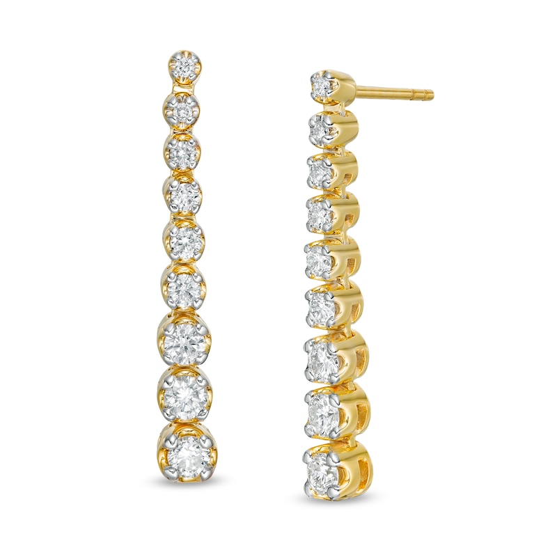 Marilyn Monroe™ Collection 0.70 CT. T.W. Journey Diamond Drop Earrings in 10K Gold