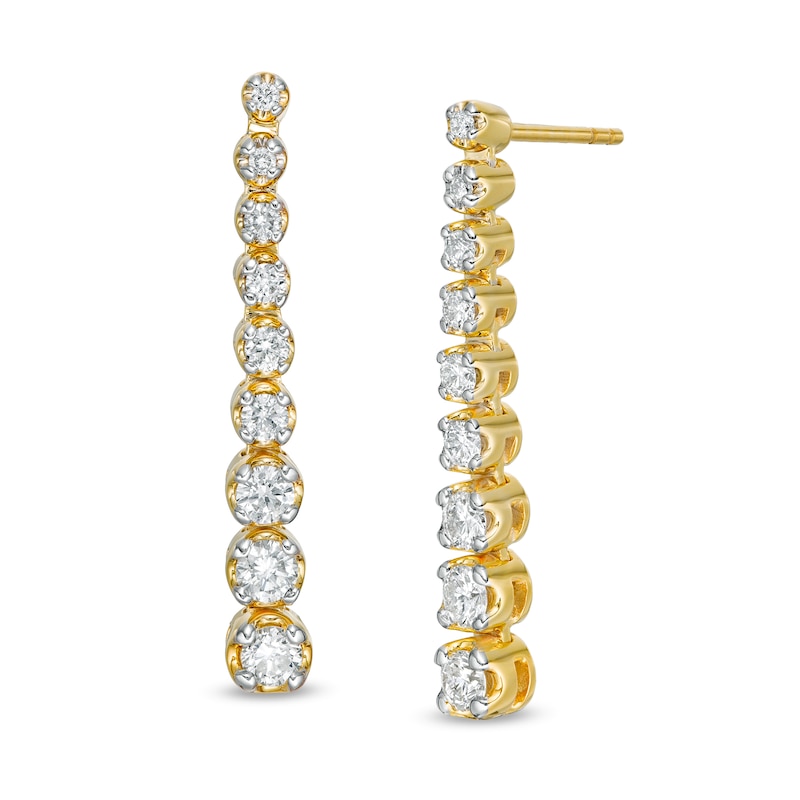 Main Image 1 of Marilyn Monroe™ Collection 0.70 CT. T.W. Journey Diamond Drop Earrings in 10K Gold