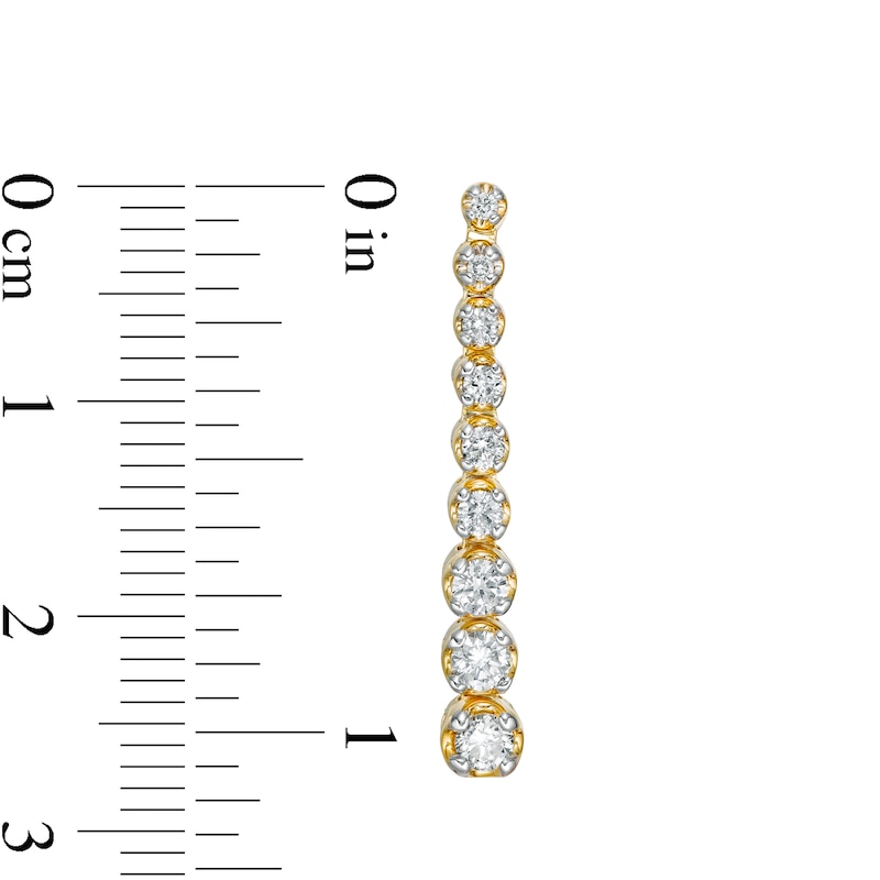 Main Image 2 of Marilyn Monroe™ Collection 0.70 CT. T.W. Journey Diamond Drop Earrings in 10K Gold