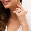 Thumbnail Image 2 of 1.23 CT. T.W. Composite Diamond Cushion Frame Multi-Row Vintage-Style Bridal Set in 10K White Gold