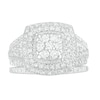Thumbnail Image 3 of 1.23 CT. T.W. Composite Diamond Cushion Frame Multi-Row Vintage-Style Bridal Set in 10K White Gold